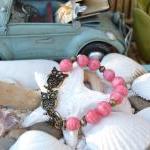 Pink Rhodochrosite Jade Bracelet - 3 Antique..